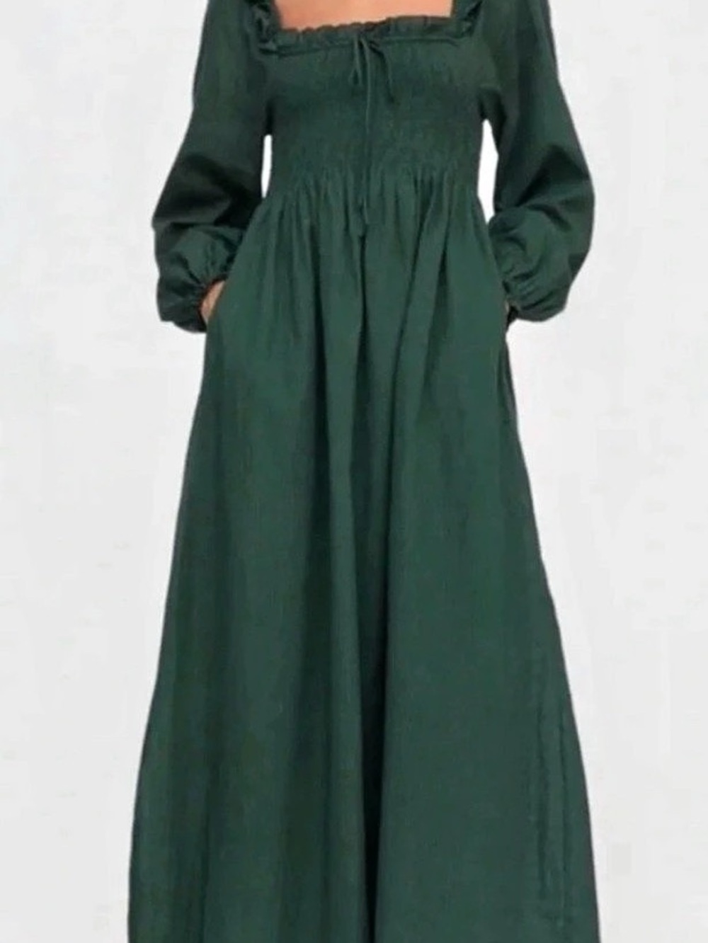 Hill House Home XS The Scarlett Nap Dress Green Maxi NWT